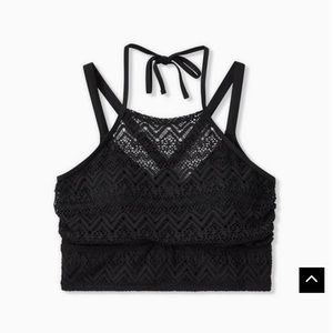 Wireless High Neck Crochet Bikini Top